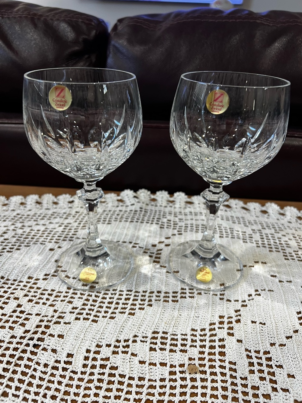 Vintage Schott-Zwiesel wine goblets. Perfect unused condition. Set of two.